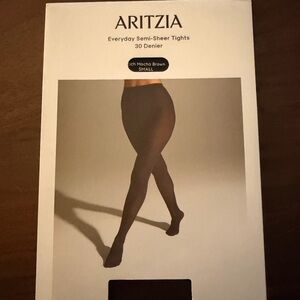 Aritzia Semi-Sheer Tights in Rich Mocha Brown